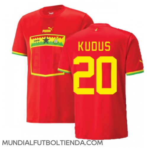 Camiseta Ghana Mohammed Kudus #20 Segunda Equipación Replica Mundial 2022 mangas cortas